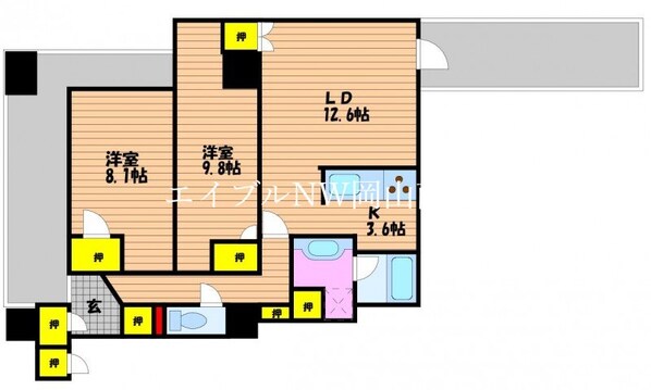 妹尾駅 徒歩2分 6階の物件間取画像